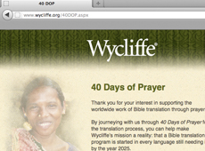 40 Days of Prayer Website